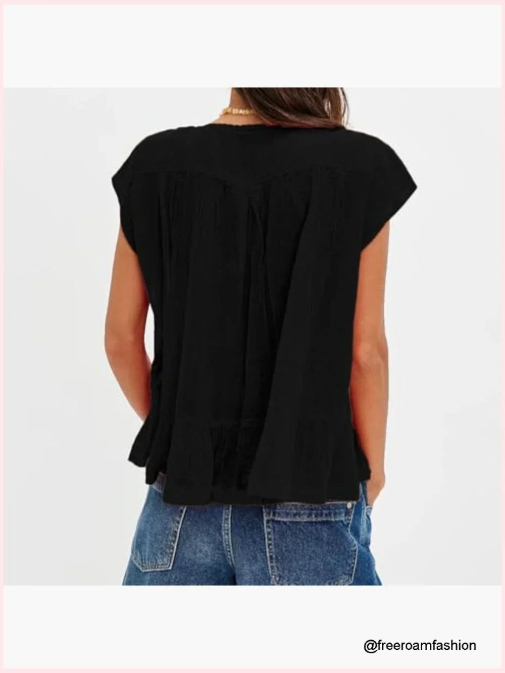 Semi Sheer Blouse Lace Trim Button Down Short Sleeve Round Neck Y2K Top - Picture 2 of 2